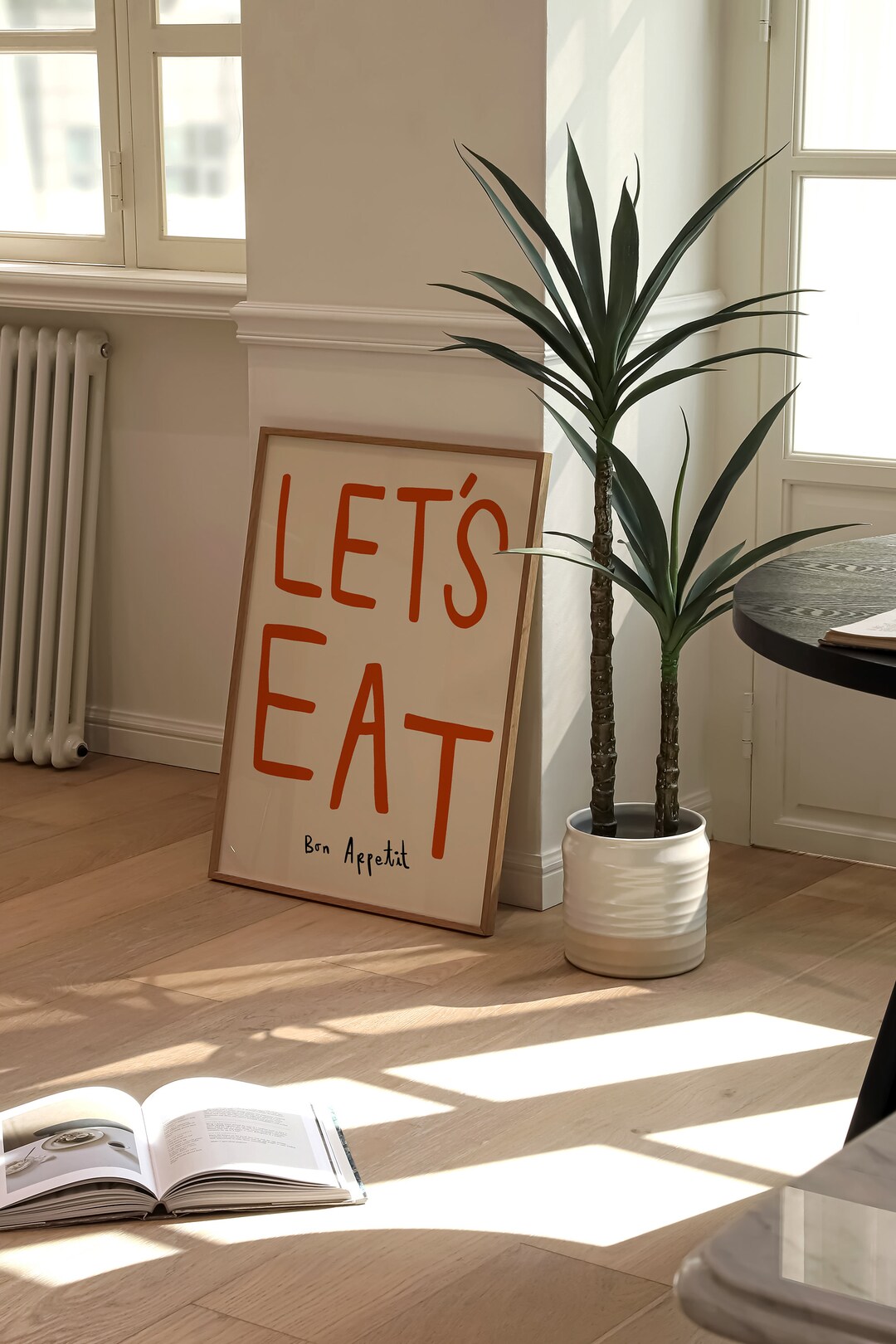 Let's Eat Print Kitchen Wall Art Abstract Print Bon - Etsy