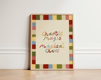 Chaotic Magic Colourful Nursery Print, Children's Whimsical Wall Art Print, Nursery Decor, Nursery Kids Room Decor, Family Wall Art UNFRAMED