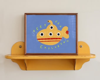 Under The Sea Nursery Print, Children's Ocean Wall Art Print, Whimsical Nursery Decor, Nursery Kids Room Decor, Toddler Bedroom Art UNFRAMED