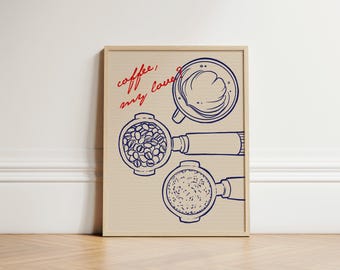 Stampa di caffè macinato, arte murale retrò sul caffè, stampa retrò da cucina, arte murale da cucina, poster da cucina, poster del caffè, poster del caffè, SENZA CORNICE