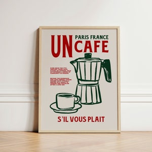 Un Cafe S&#39;il Vous Plait Print, Kitchen Wall Art, Kitchen Decor, Trendy Wall Art, French Cafe Print, Coffee Art Poster, Wall Decor, UNFRAMED