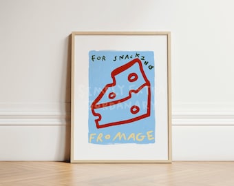 Fromage Print, Cheese Print, Kitchen Print, Dining Room Print, Kitchen Wall Art, UNFRAMED