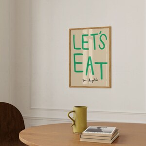 Let's Eat Print, Kitchen Wall Art, Abstract Print, Bon Appetit Print ...