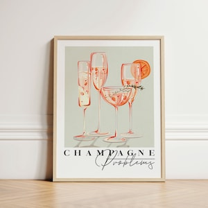 Impresión de problemas de champán, impresión de champán, cartel de cóctel de moda, Taylor Swift, impresión de bebida retro, cartel retro, cartel de cocina, UNFRAMED