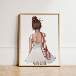 Custom Ballerina Print, Ballerina Print, Ballet Dancer, Ballet Dance, Princess Ballerina, Illustration, Art Print, Girl&#39;s Room, UNFRAMED