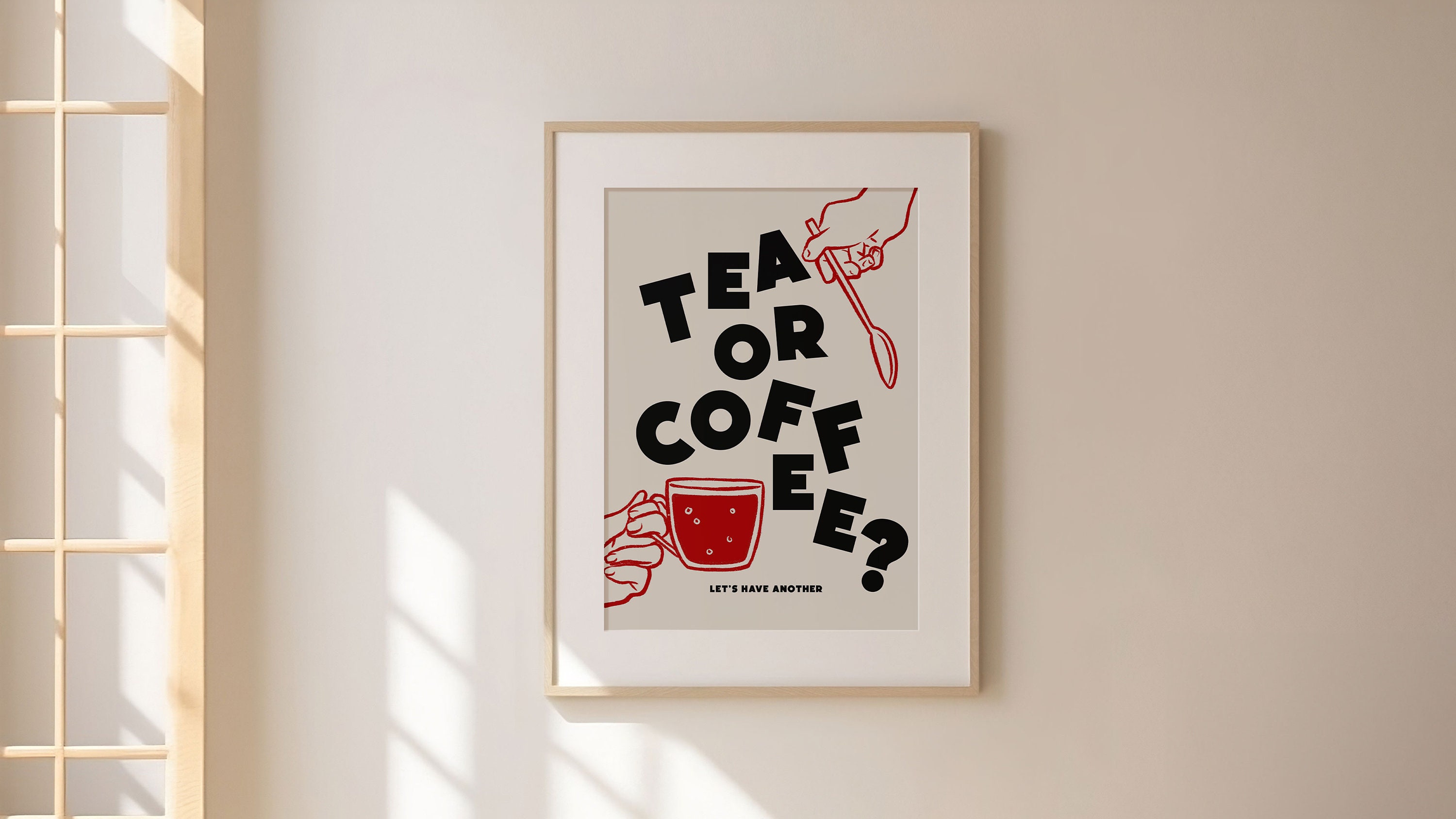 Tea or Coffee Print, Coffee Print, Kitchen Wall Art, Kitchen Decor