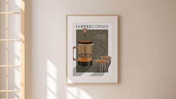 Coffee Corner Print, Coffee Poster, Kitchen Wall Art, Kitchen