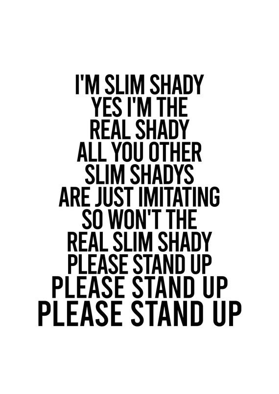 Christmas Jammies 2022 Lyrics Slip Shady Eminem Slim Shady Lyrics Print Lyric Wall Art Lyrics Print Hip | Etsy Uk