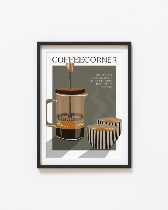 Coffee Corner Print, Coffee Poster, Kitchen Wall Art, Kitchen