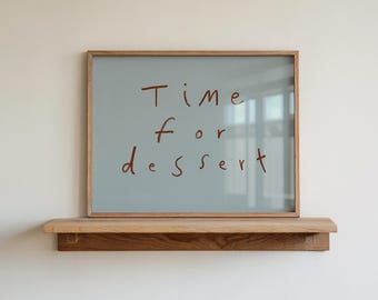 Dessert Wall Art Print, Nursery Decor, Funny Kitchen Print, Hand Written Nursery Print, Toddler Room, Landscape Foodie Wall Art UNFRAMED