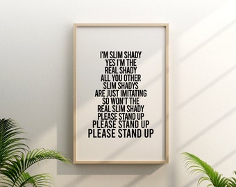 Slim Shady Lyrics Etsy France