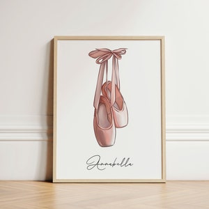 Customisable Ballerina Print, Ballet Slippers, Ballerina, Ballet Dance, Ballet Dancer, Girls Bedroom, Girl&#39;s Room Decor, Art Print UNFRAMED