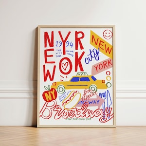 Impressão da cidade de Nova York, Arte de parede impressa, Arte de parede de Nova York, Impressões coloridas, Impressão de parede, Decoração para casa, Impressão de parede da moda, Inspiração para casa, SEM MOLDURA