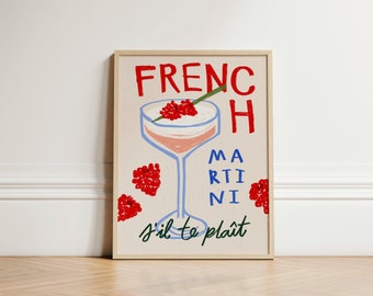 Poster In Metallo Per Cocktail French Martini, 20x30 Cm, Design Retrò, Decorazione Da Parete Per Bar - 3