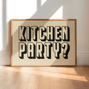 Kitchen Party Print, Kitchen Disco Poster, Retro Kitchen Poster, Trendy Poster, Kitchen Wall, Kitchen Print, Kitchen Decor, UNFRAMED