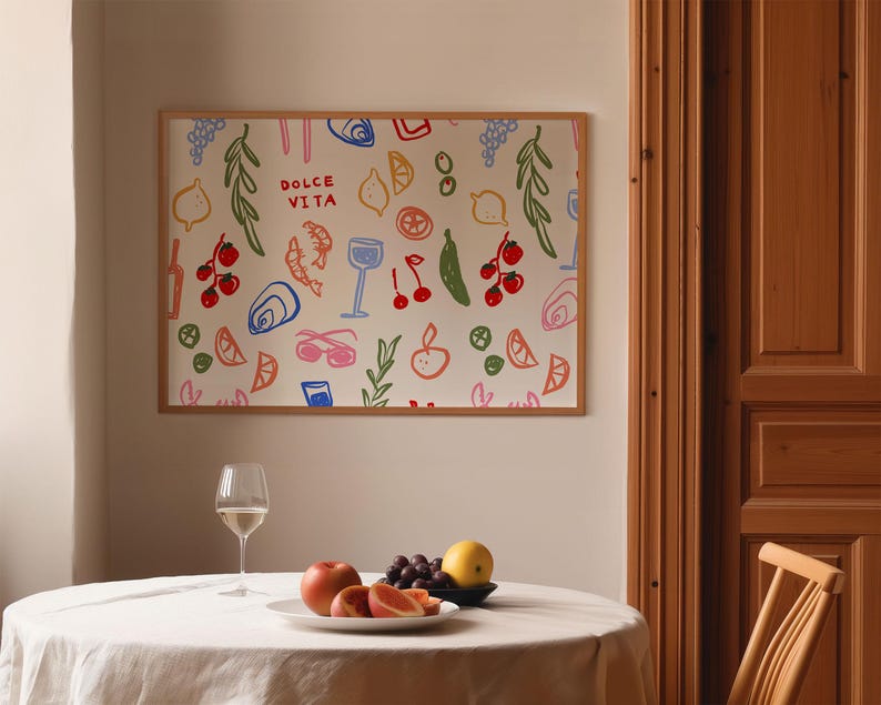 Dolce Vita Print, Print Wall Art, Horizontal Wall Art, Kitchen Prints