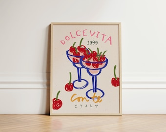 Dolce Vita Con Te Druck, Druck Wandkunst, Esszimmer Wandkunst, Küchen Druck, Wanddruck, Wohnkultur, Italienischer Druck, Wanddekoration, UNGERAHMT