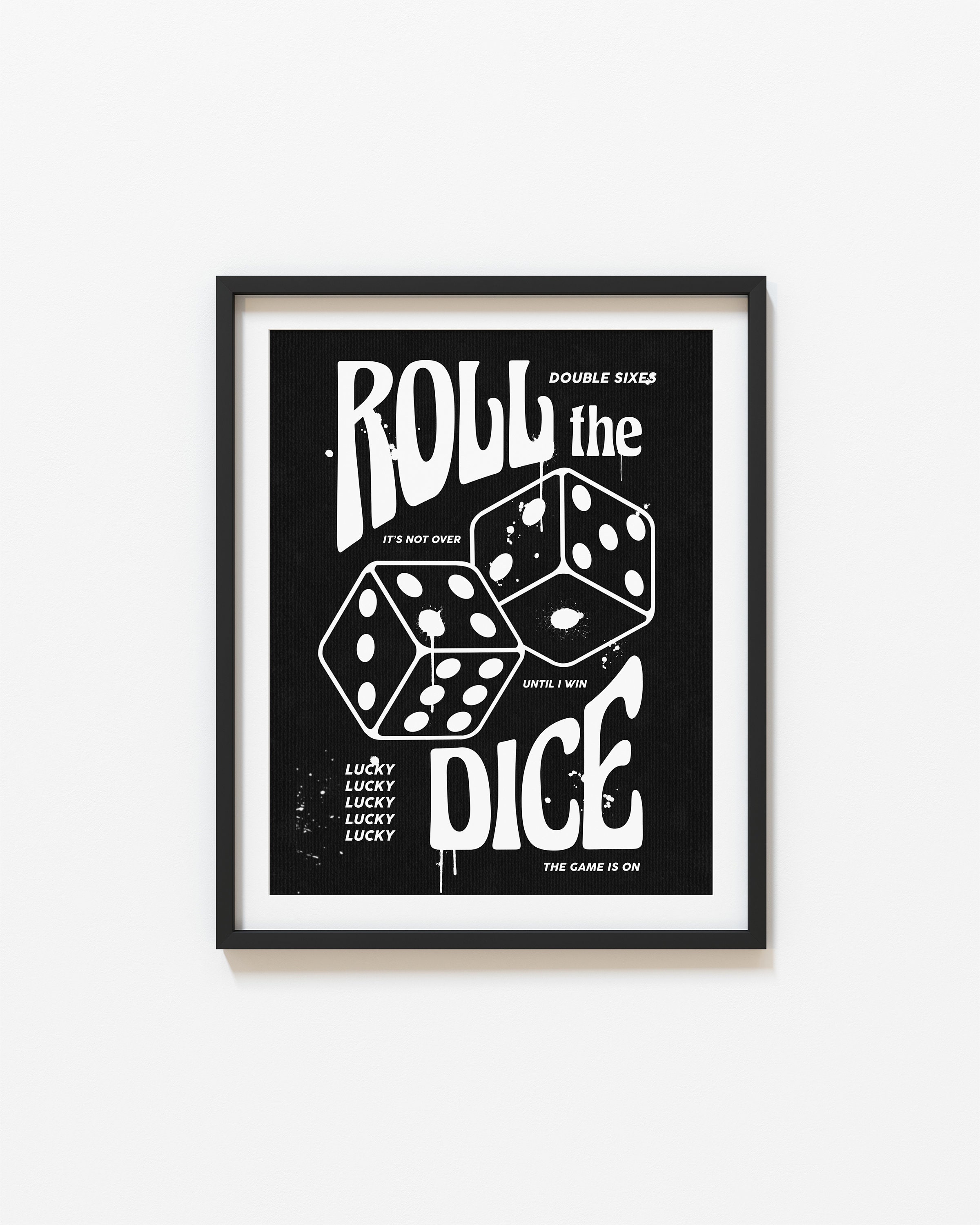 サイコロを振るプリント、レトロなサイコロプリント、風変わりな