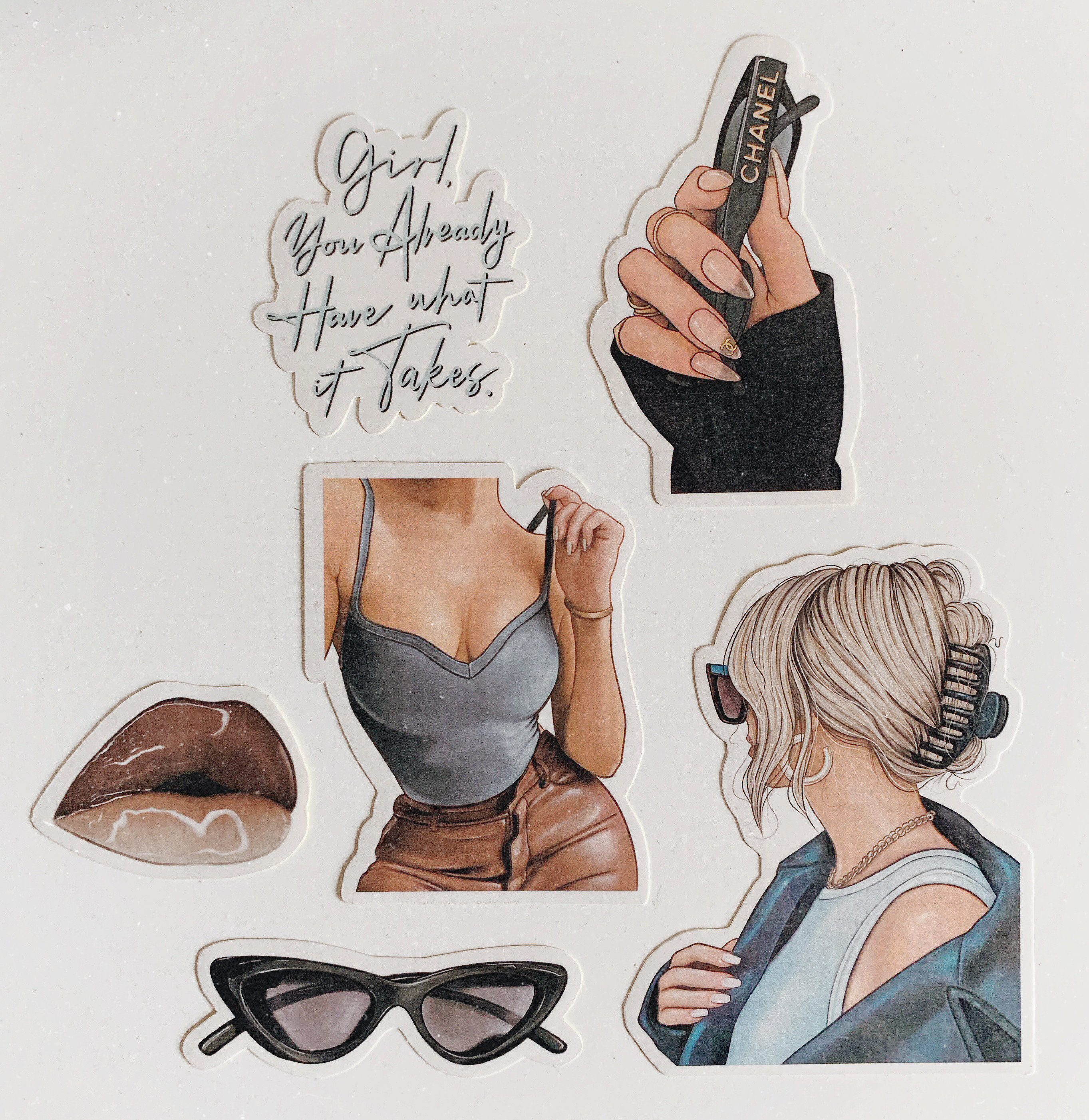 Fashion Stickers Set Fashion Girl Stickers Fashion Etsy