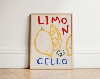Limoncello Print, Print Wall Art, Summer Wall Art, Kitchen Prints, Wall Print, Home Decor, Italian Print, Wall Decor, Home Inspo, UNFRAMED