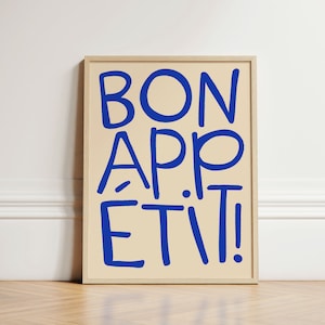 Bon Appetit Print, Kitchen Wall Art, Abstract Print, Bon Appetit, Kitchen Poster, Kitchen Print, Dining Room, Typography Print, UNFRAMED