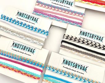 Braided Friendship Bracelet Set, Cotton String, BFF Gift