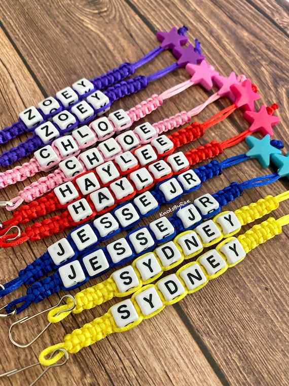 Personalized Name Keychain Custom Macrame Keyring Letter Bead Etsy
