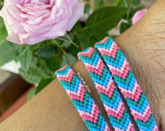 Custom Chevron Friendship Bracelets, Stripes Camp Bracelets