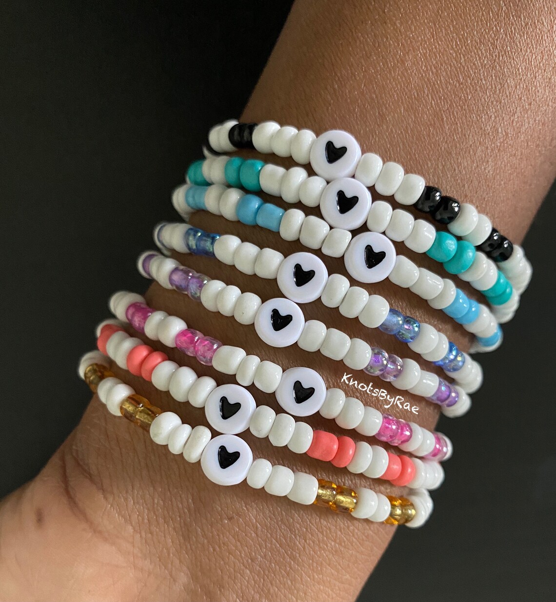 Heart Seed Bead Bracelets Friendship Bracelets Y2K Jewelry Etsy