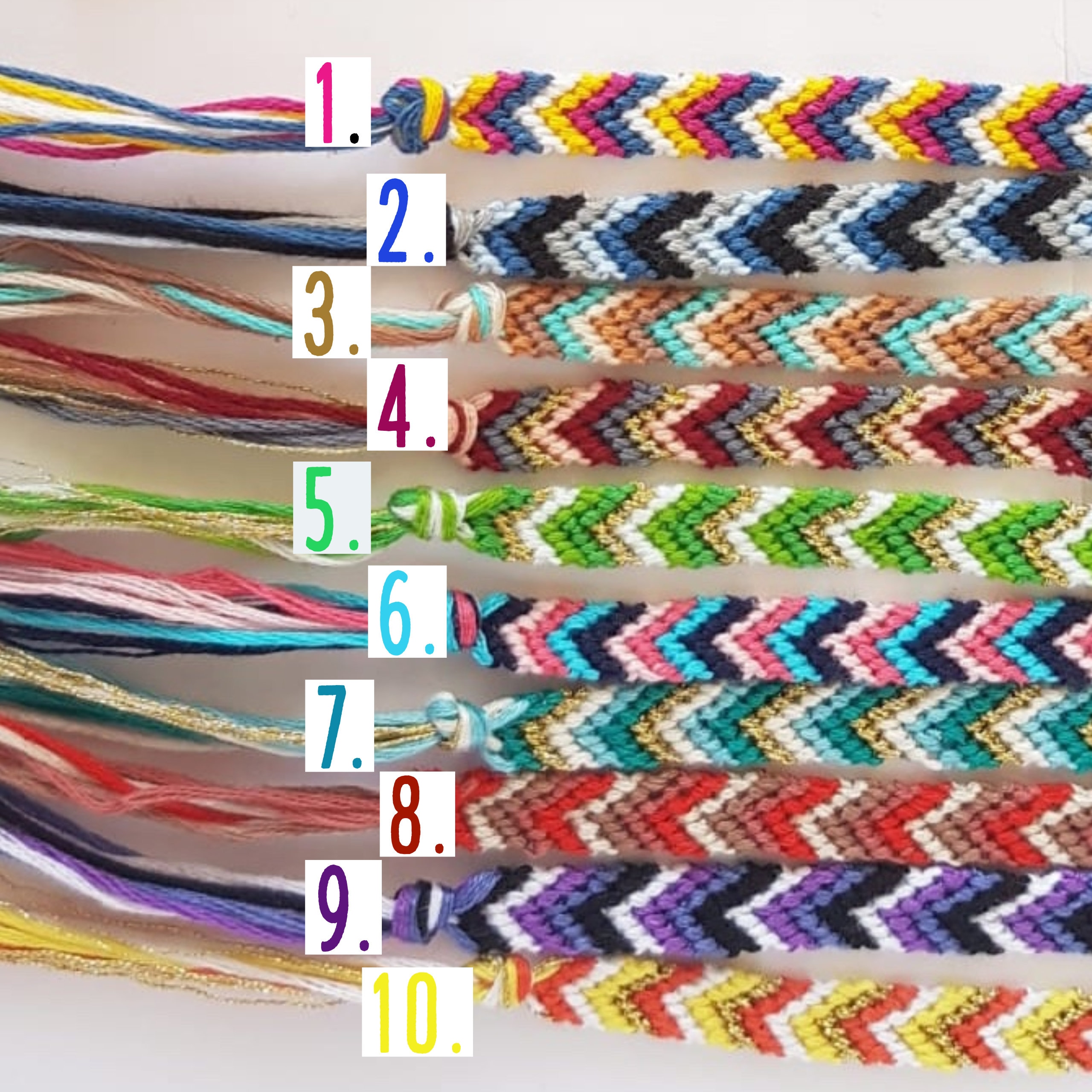 Friendship Bracelet Color Combinations