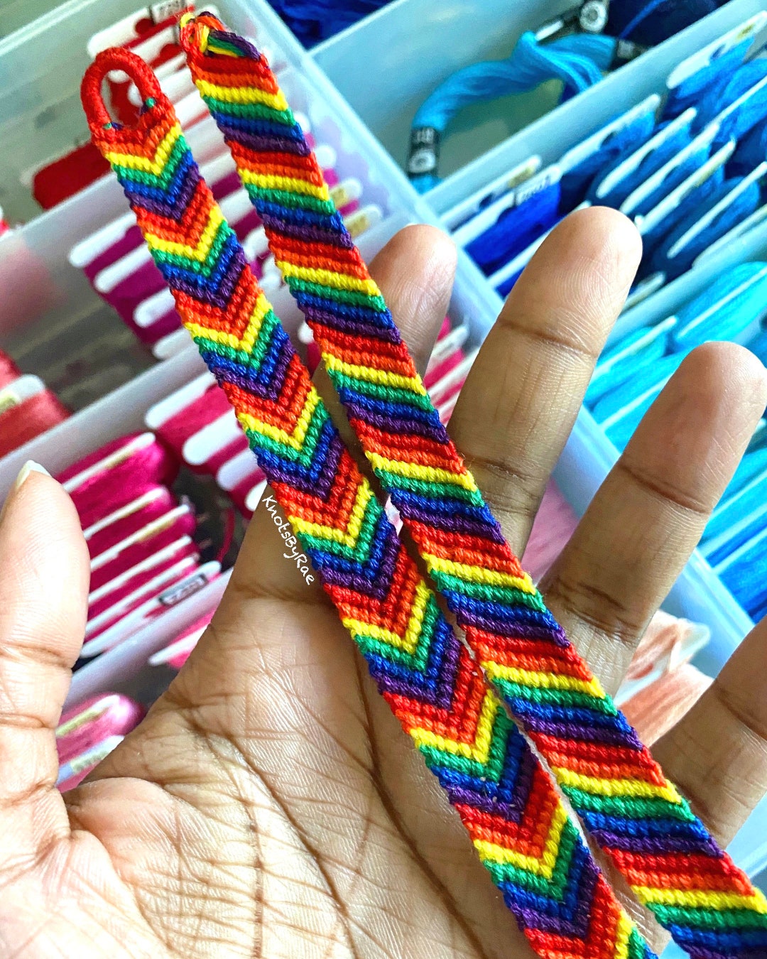 Rainbow Chevron and Candy Stripe Friendship Bracelet LGBTQ Etsy 日本