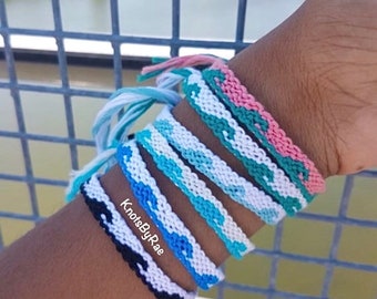 Pulseras de amistad de olas, amante del océano, pulseras de cuerda de surfista de verano (hechas a pedido)