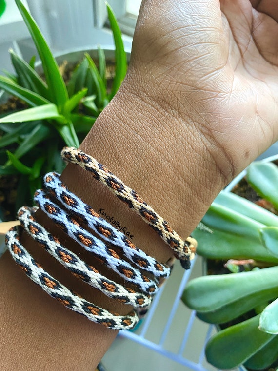 Kumihimo Leopard/cheetah Print Friendship Bracelets Available in 4 Shades  made to Order -  Denmark