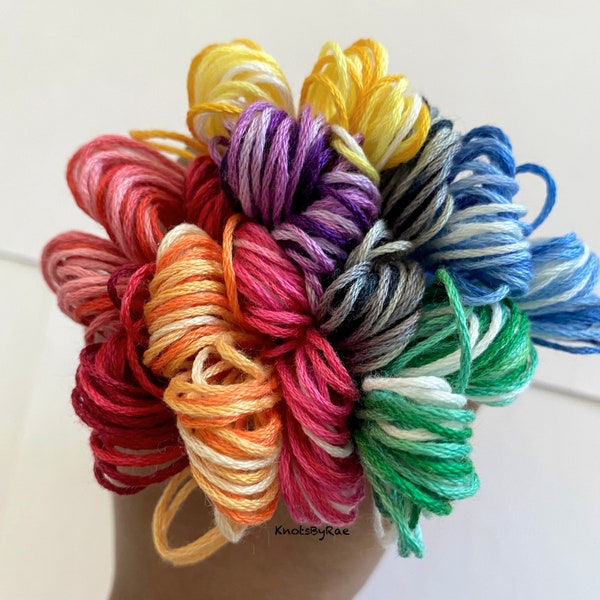 Tie Dye Embroidery Floss, Variegated Thread, Colour Changing String, Friendship Bracelet, Cross Stitch