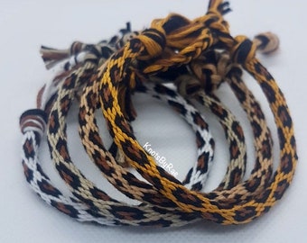 Kumihimo Leopard/Cheetah Print Friendship Bracelets