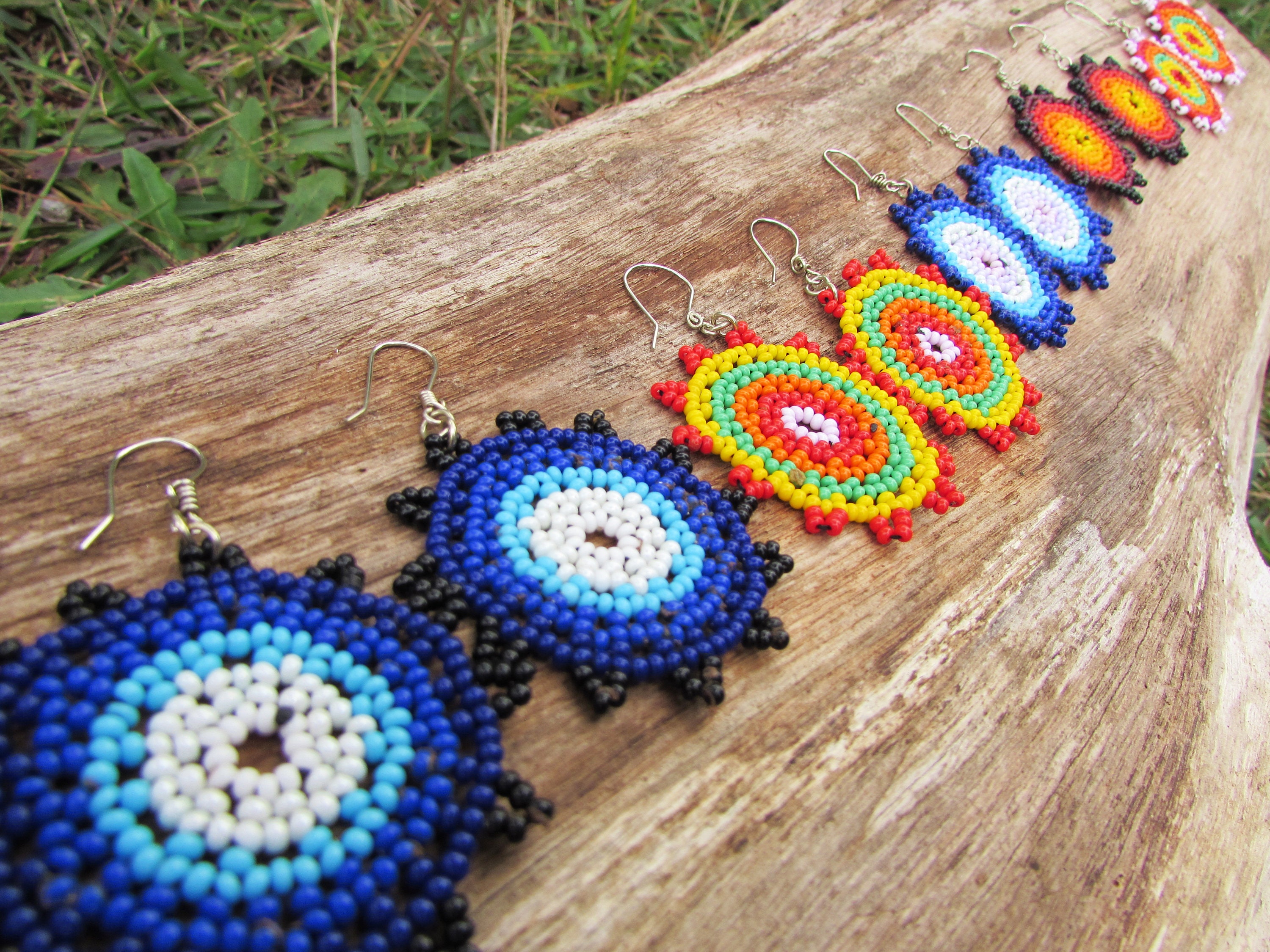 Colombian Chaquira Earrings / Colourful Beaded Earrings / Ceremony