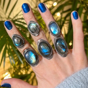 LABRADORITE RING Mix ~ Alpaca Silver Ring for Women and Men ~ Ring