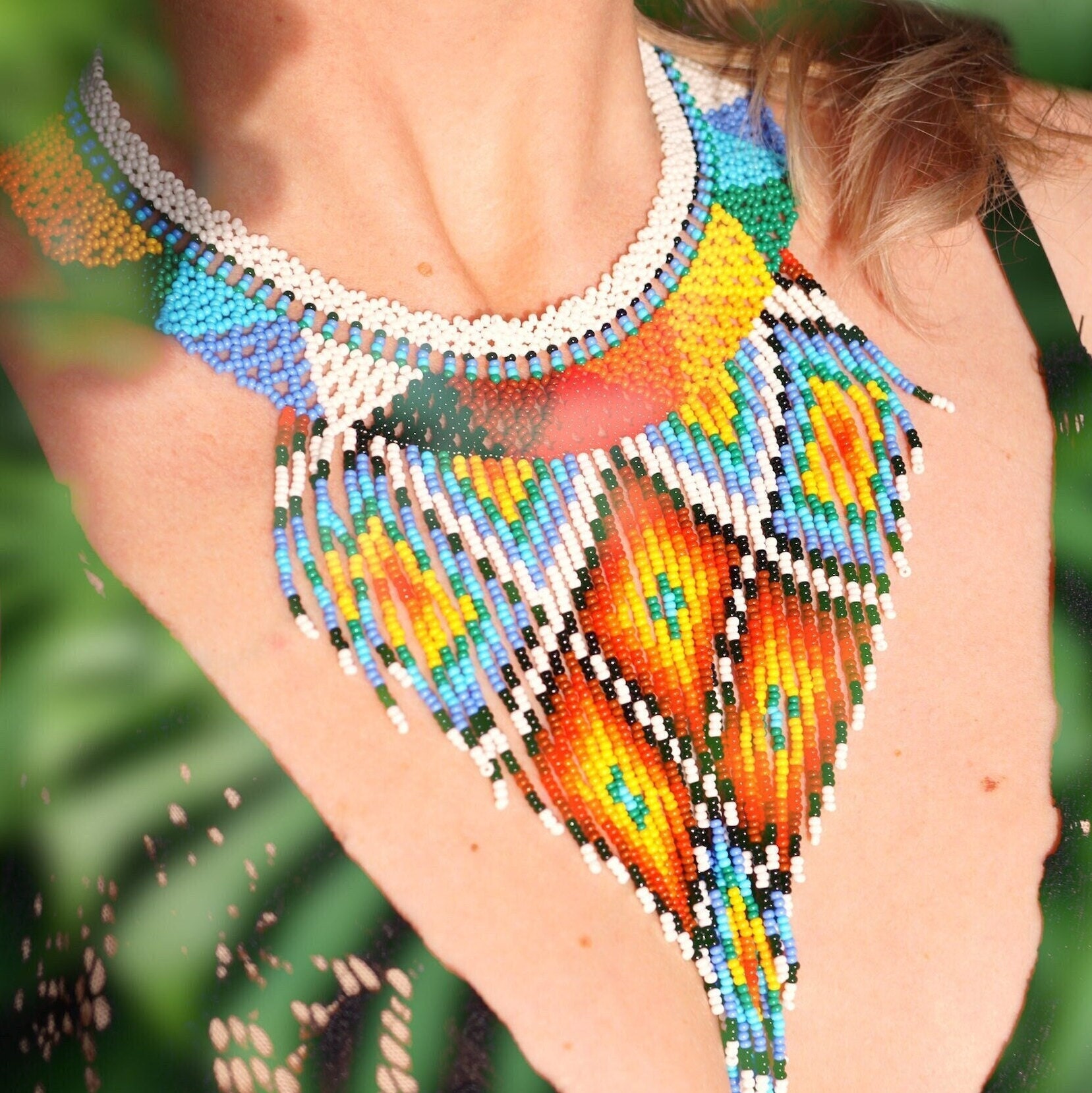 SEED BEAD NECKLACE Waterfall ~ Indigenous Made Necklace