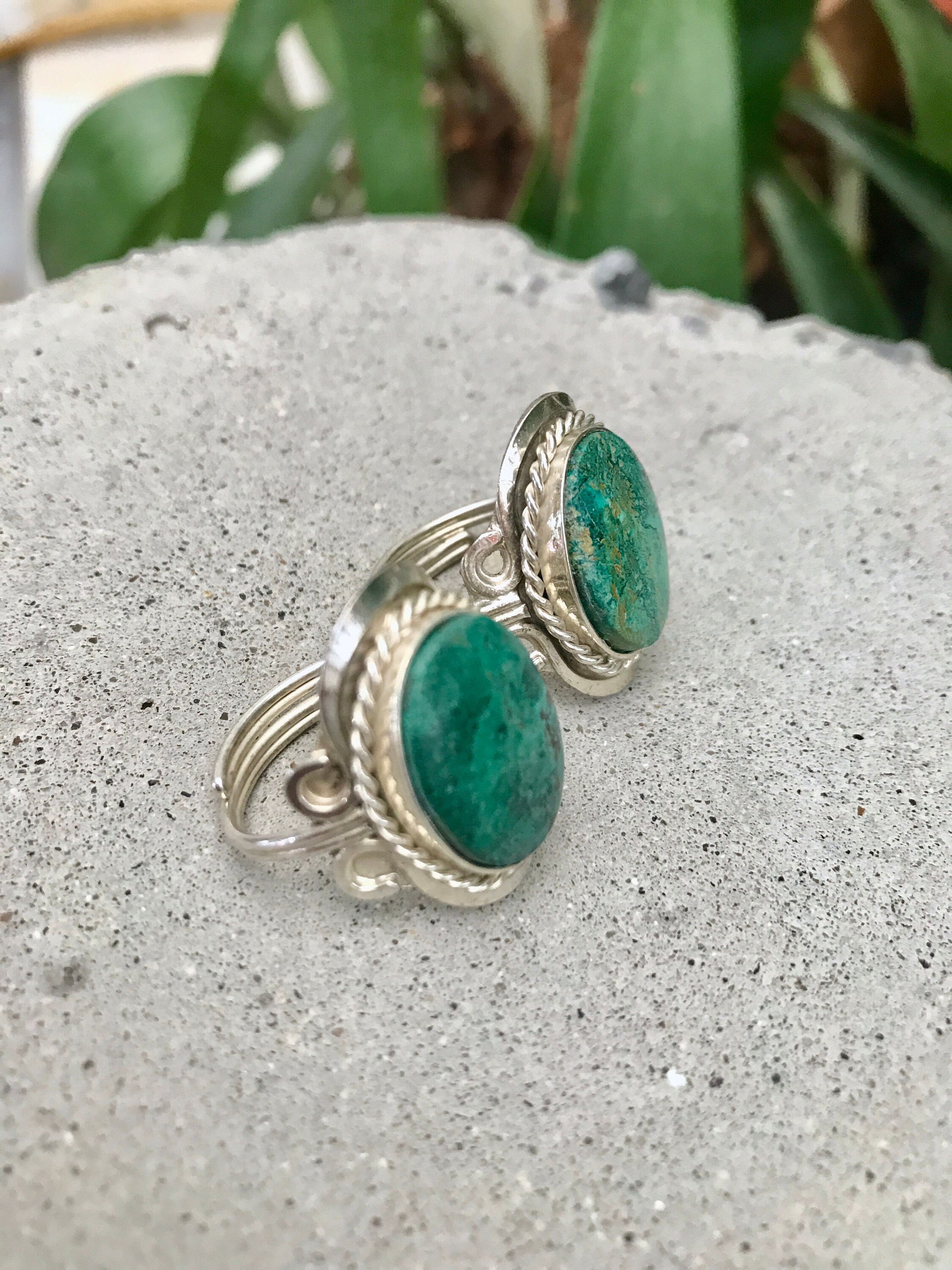 925 Silver Peruvian Rings / Chrysocolla Ring / 925 Sterling Silver ...