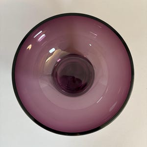 Marquis by Waterford "Tango" Amethyst Art Glass Pedestal Bowl | Purple Crystal Centerpiece image 3