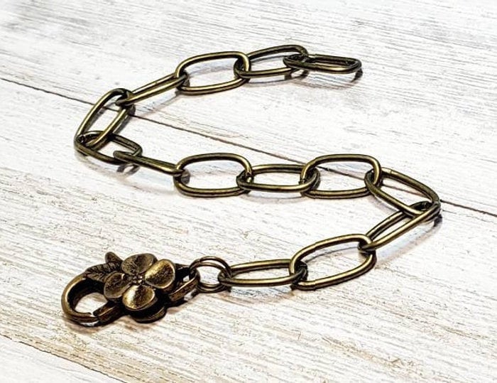 Bronze Paper Clip Bracelet Paper Clip Charm Bracelet Etsy