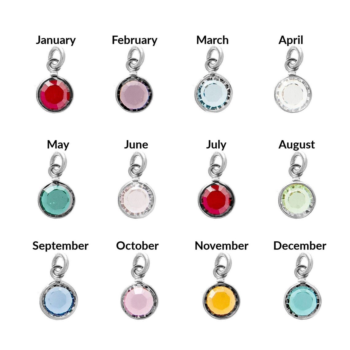 Boy Birthstone Charm Customized Child Charm Baby Charm Etsy