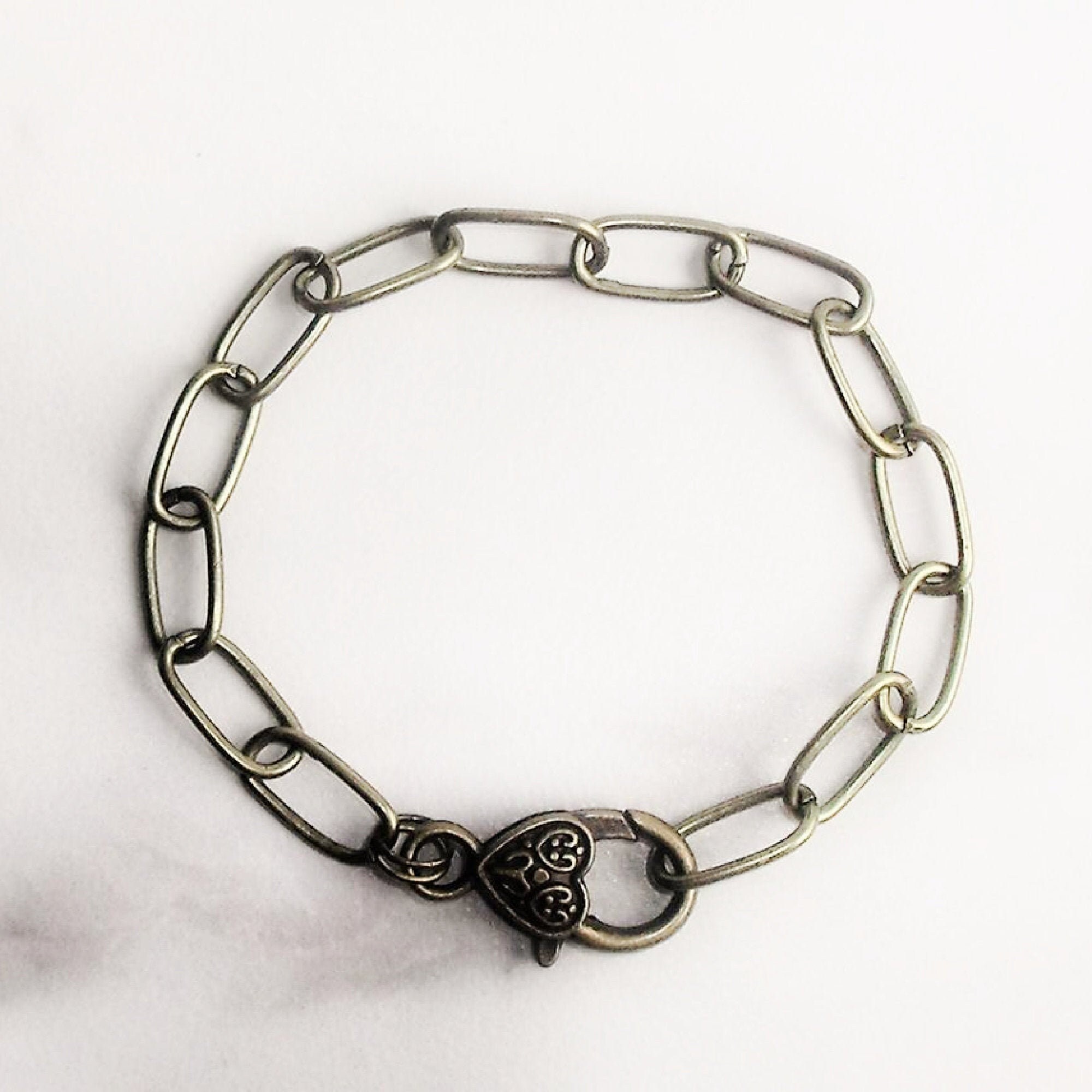 Bronze Paper Clip Bracelet Paper Clip Charm Bracelet Etsy.de