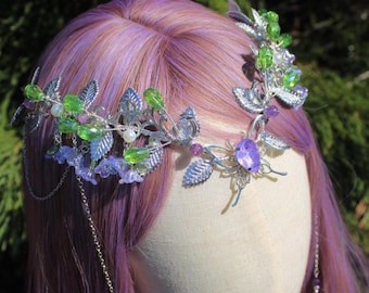 藤の宝石のメガネチェーン、紫の花のメガネチェーン - Etsy 日本