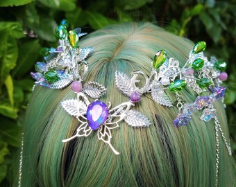 Wisteria Elven Tiara, Floral Elf Circlet, Fantasy Bridal  display picture 1