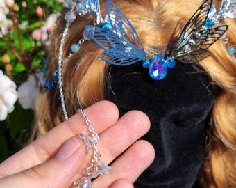 Fascia Per Capelli Con Corona E Strass Per Sposa | Diadema Regolabile Con Spille Omaggio Per Matrimonio E Halloween