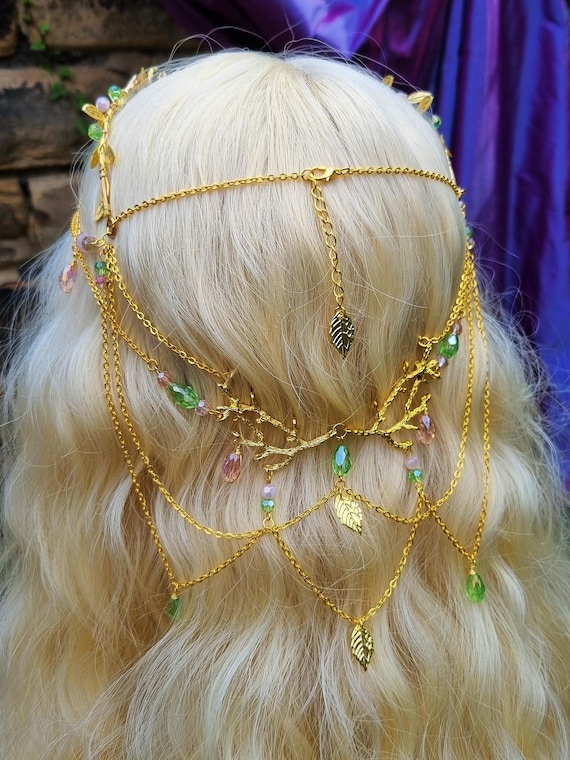 gold and green headpiece