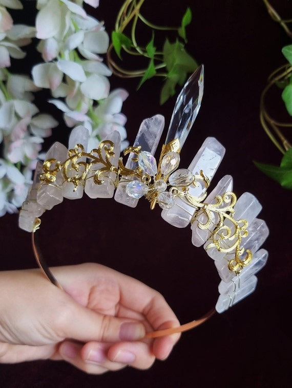 Tiara De Cristal Para Novia - Corona De Hojas Con Rhinestones, Estilo Princesa O Elfo, Color Plata, Ideal Para Bodas Y Fiestas