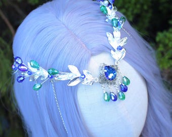 Blue Water Element Tiara, Mermaid Crystal Crown, Fantasy  display picture 1