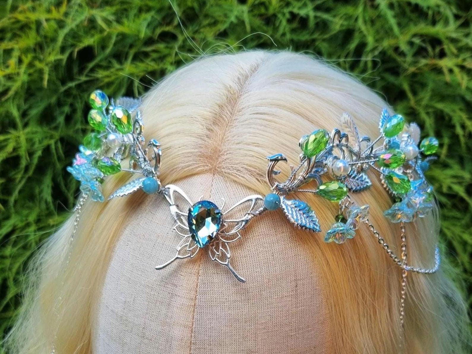 Bluebell Fairy Tiara, Blue Elven Crown, Romantic Elf  display picture 2